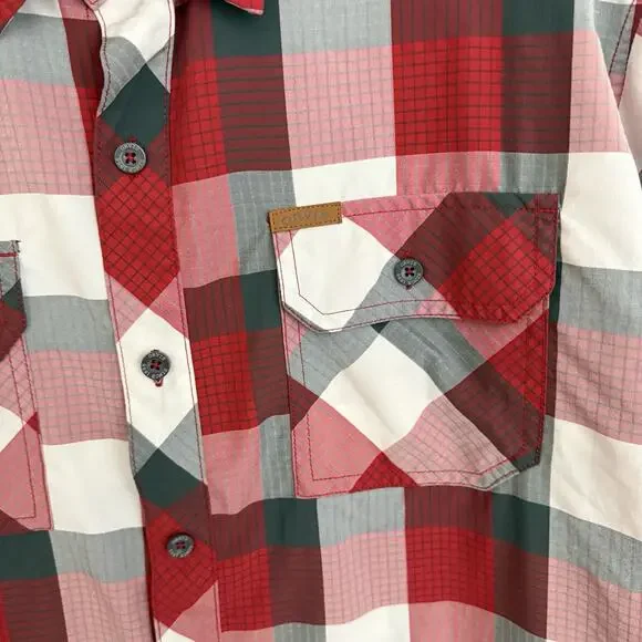 Orvis Shirt Mens XXL Red Quick Dry Outdoor Short Sleeve Button Up Casual Pockets - Picture 3 of 8